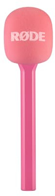 RØDE Interview GO Adaptador de Mano para Micrófonos Inalámbricos (Rosa) | Adaptador de mano con parabrisas de espuma para entrevistas, informes de campo y creación de contenido