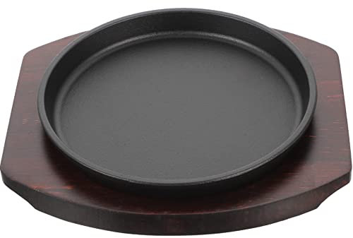 KICHOUSE 1 Set Piatto Teppanyaki Addensato Padella Vassoio Frizzante Utensili Da Cucina Accessori Per Grigliate Con Piastre in Ghisa Pan Per La Griglia Piastra in Ghisa Ferro
