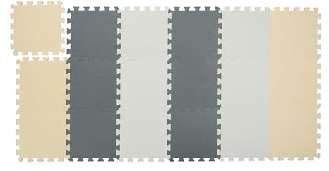 Relaxdays Puzzlematte, 18-teiliges Spielmatte Set, 30 x 30 cm, schadstofffrei, Eva Schaumstoff, Kinderzimmer, Mehrfarbig