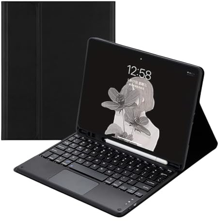 Keyboard Case for iPad 6th Generation 2018/5th Gen 2017 Magnetic Detachable Wireless Bluetooth Keyboard, Slim Folio Cover with Pencil Holder