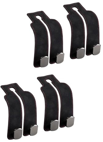 FUGLUS Set da 4 Ganci doppi per sedili auto,Car seat back storage hook,Gancio borsa auto,ganci doppi per poggiatesta,gancis in compatibili con supporto per telefono
