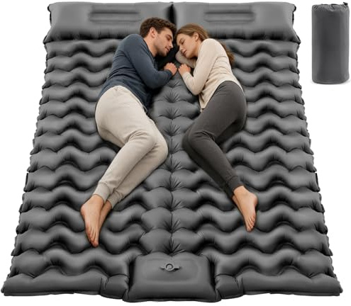 PHYSEN Camping Isomatte mit Aufblasbare & 360° Riemen – Wasserdicht Fußpumpe Luftmatratze für Outdoor, Strand, Auto & Wohnmobil – Schnellaufblasbar & Fixierbar