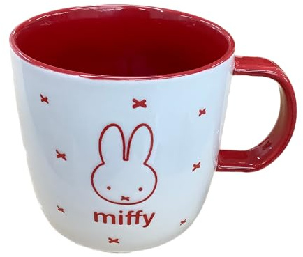 By Magenta Miffy Kaffeetasse, Rot und Weiß mit Miffy-Gesicht Design
