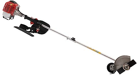 26CC Benzin Rasentrimmer, Multifunktionales Gartenwerkzeug 650W 2-Takt-Motor Rasentrimmer, 2 Klingenköpfe, Tank 1L, 8500r/min, Rasenkantenschneider kann für Hof/Garten