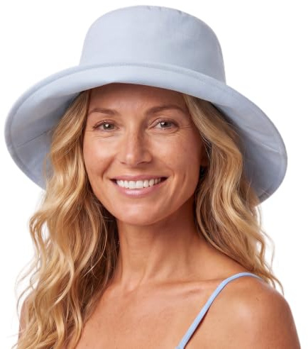 Comhats ChicPony Pferdeschwanz Sonnenhut Damen UV-Schutz Hellblau M