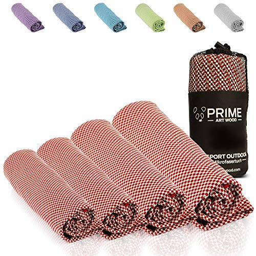 PRIME ART WOOD Reisehandtuch Bambus 160x80 cm Rot