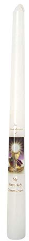 Autom Bread of Life - Candela conica per Prima Comunione, 25,4 cm