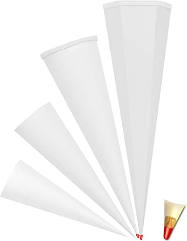 Schultüte - Rohling - WEIß Größenwahl - 35 cm bis 100 cm rund - OHNE Tüll Abschluß - mit Holzspitze___ Zuckertüte ALLE Größen - Roth - zum Basteln, Bemal..