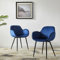 LeChamp 2 Stück von Velvet Esszimmerstuhl Sessel Polsterstühle Polsterstuhl Küchenstuhl mit Armlehnen & Rückenlehne für Küche Esszimmer Wohnzimmer Schlafzimmer mit gepolstertem weichem Sitz Blau