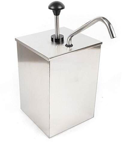Kaibrite 4L 1 Kopf Edelstahl Soßenspender Saucenpumpe Pumpspender Ketchup Spender Sauce Pump Mayospender Ketchupspender