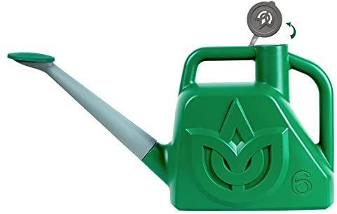XXXFLOWER Arrosoir d'extérieur léger de Luxe en Plastique de 6 L avec tête d'arrosage Amovible, Pot d'arrosage Vert pour Bureau, Maison, Jardin