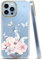 JAHOLAN Handyhülle Kompatibel mit iPhone 13 Pro Max TPU Silikon Weiche Schlank Schutzhülle Handytasche Flexibel Clear Handy Hülle Butterfly Flower Pink