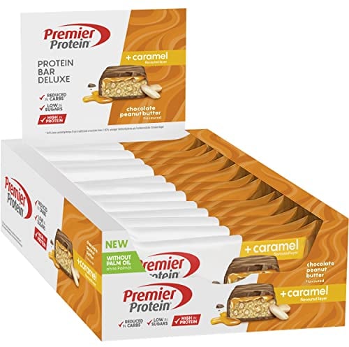 Premier Protein - Protein Bar Deluxe 40% - Chocolate Peanut Butter - 12x50g - Low sugar - Low Carb - palmölfrei