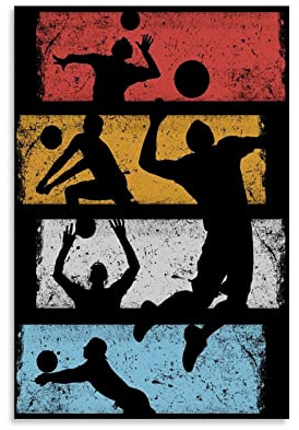 Vintage-Poster, Motiv: Volleyball, dekoratives Gemälde, Leinwand, Wandkunst, Wohnzimmer, Schlafzimmer, Gemälde, 30 x 45 cm