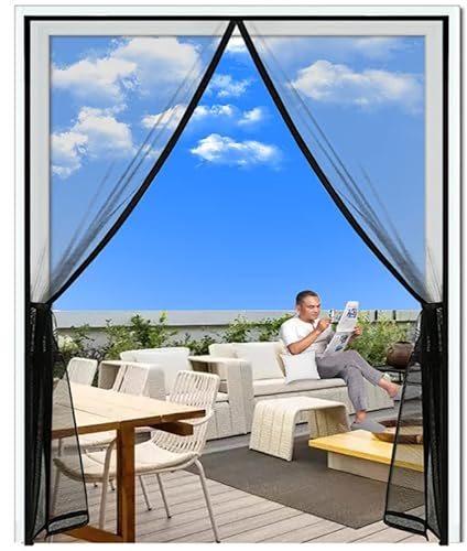 Starkes magnetisches Türgitter in Sondergröße, Moskitonetz, großer Vorhang, Fliegeninsekt, automatisch schließendes, unsichtbares Netz für Pavillon im Freien, Breite 180 cm, Höhe 235 cm