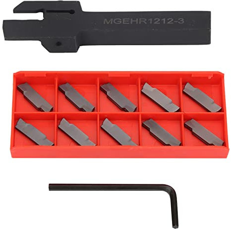 Lathe Cut Off Tool Grooving Parting Tool Holder 12x12mm with 10pcs Inserts and Wrench MGEHR1212-3