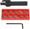 MGEHR1212-3 Lathe Cut Off Grooving Parting Tool Holder with 10pcs Inserts and Wrench Turning Tools 12x12mm