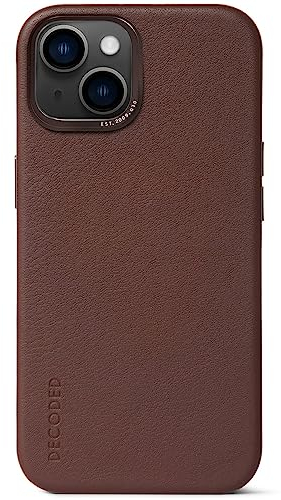Decoded Back Cover, Leder-Schutzhülle für iPhone 14, mit MagSafe, braun