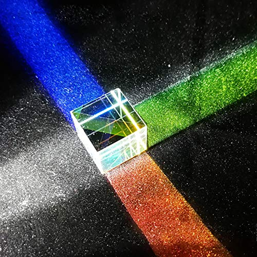 Jomewory X-Cube Optischer Prismenwürfel, Sechsseitiges Helles Licht Würfel Glasmalerei Prisma Strahlteilungsprisma Optisches Experiment Instrument Optische Linse, 12,7x12,7x12,7mm (1 STÜCKE)