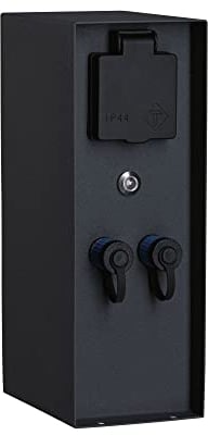 Paulmann 94701 Plug & Shine Außenleuchte Zubehör Steckdosensäule Rio mit Dämmerungssensor IP44 Anthrazit Anschlüsse 2x 230V 2x Plug & Shine 24V