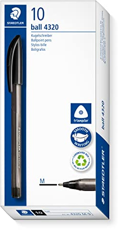 STAEDTLER ball 4320 M Kugelschreiber – Schwarz, 10er-Set, M | Dreikant-Kugelschreiber, ergonomischer Schaft, 1,0 mm – zuverlässig – Art.-Nr. 4320 M-9