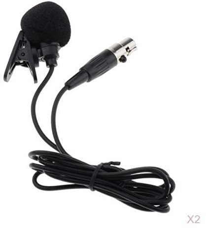 BESSTUUP 2pcs Professional Mini XLR 3 Pin Microphone Lapel Tie Clip for PC Transmitter