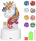 Herefun Diamond Painting Nachtlicht Einhorn, Nachtlicht Bastelset Einhorn Geburtstagsgeschenk für Mädchen 6-12 Jahr, 5D Nachtlicht Dekoe, LED Diamand Painting Lampe Einhorn, DIY Diamond Painting
