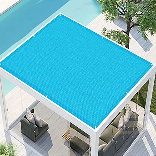 Toile Ombrage 1.8 x 8.5 m Toile Ombrage HDPE Respirant Jardin Toile d Ombrage Rectangulaire Kit de Fixation sans perçage pour terrasse Jardin Balcon, Bleu