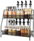 Oinvs 2 Tier Spice Racks Organiser Free Standing,Spice Racks Organiser,Kitchen Shelves,Spices Organizers and Storage(Black),Bathroom Storage Rack,Spice Holder