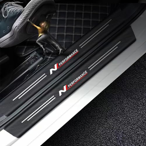 KAnduo 4pcs Auto Kohlefaser Einstiegsleisten Türschweller Schutzfolie kompatibel mit für Hyundai N Performance I30N I20 I30 I40 Ix35 Tucson