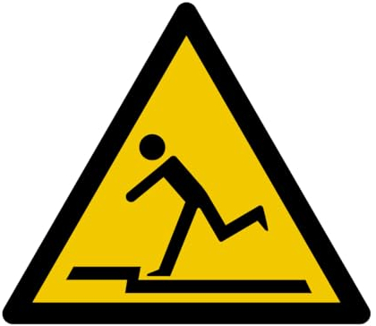 W183 - Stolpergefahr - Warnschild - Maße wählbar - Norm ISO 7010