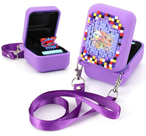 PKKP Silikon Schutz Tasche für Bitzee Digital Haustier, rutschfeste Silikonhülle mit Handschlaufe, Tragetasche für Bitzee Digital Pet Interaktives Spielzeug (Lila, für Bitzee Original Haustier)