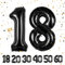 Palloncini compleanno 18 anni Nero -40 pollici-Decorazioni compleanno di un uomo donna di 18 anni-Pallone numero gonfiabile in foil beige 18 anni…