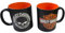 Taza de Cerámica con Doble Logo 3D de Harley - Interior Naranja y Exterior Negro Mate, 350 ml: Pura Esencia Motociclista