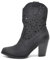 IF Fashion Stivali Stivaletti Tronchetti Camperos da Donna Traforato Con Tacco Pelle Sintetica Effetto Jeans GR-6653 nero N.41