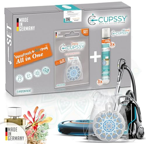 Cupssy Staubsauger Duft: Capodimonte Parfüm - 3X Set AirPad + AirSpray für Ihr Staubsauger und Haushalt