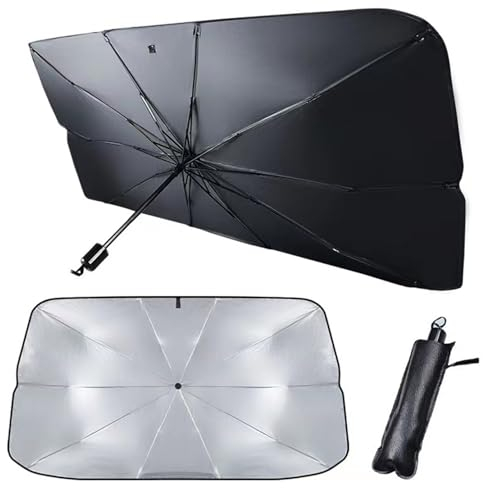 Sonnenschutz Auto Windschutzscheibe Regenschirm Faltbarer UV-Schutz Sonnenschirm für die Windschutzscheibe für die meisten Autos (A,65 * 125cm)