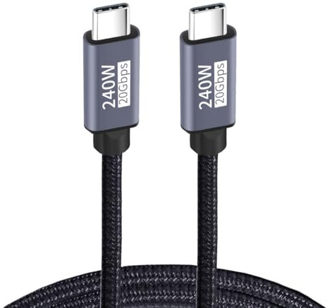CY Cable magnético USB 3,2 200cm USB-C 20Gbps 240W 8K 5K 4K USB 4,0 Cable de carga rápida tipo C súper enrollado