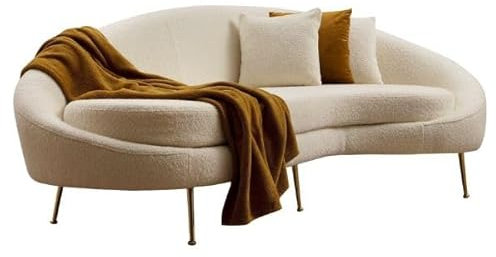 Menzzo Santorin Ecksofa, rechts, mit 2 Kissen, Stoff, cremeweiß