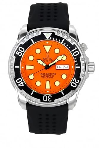 RATIO FreeDiver Heliumsichere Taucheruhr Saphirglas Automatische Taucheruhr 1000M Wasserdicht Taucheruhr für Herren