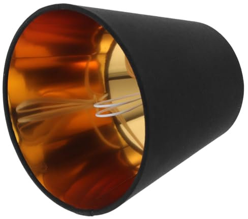 DOITOOL Abat-Jour en Tissu - Petits Abat-Jours à Clipser sur Ampoule - Remplacement d'Abat-Jour Clip - Lampe - Noir