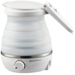 Melchioni Family Mrs KETTLE, Bollitore Elettrico da Viaggio, Piccolo e Pieghevole, Capacità 0.6L, Doppio Voltaggio 220-240V/100-120V, 800W, Perfetto Bollitore Acqua per Viaggi e Uso Quotidiano
