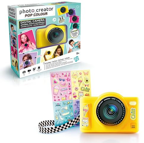 Canal Toys - Photo Creator - Appareil Photo Pop Numérique Jaune pour Enfants de 8 Ans+ - Selfie & Caméra Vidéo - Idée Cadeau Tendance à Emporter Partout avec Soi - CLK 040