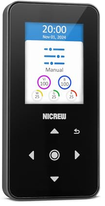 NICREW HyperReef Gen 2 Controlador, 5 Canales Ajustables, Control táctil, Pantalla LCD de 2.4 Pulgadas, función Daisy Chain
