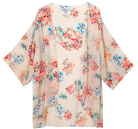 Cheerful Mario Estate Chiffon Kimono Cardigan Donna Copricostume Mare e Piscina Floreale Bluse Top per Spiaggia Party Vacanze Fiore S