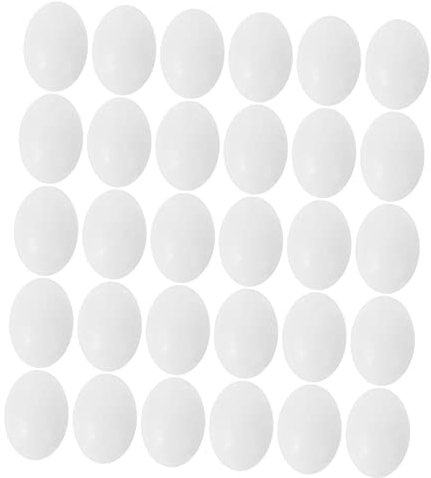 Happyyami 30pcs Simulated Pigeon Eggs Plastic Bird Egg for Trick Birds Stop Laying in Garden