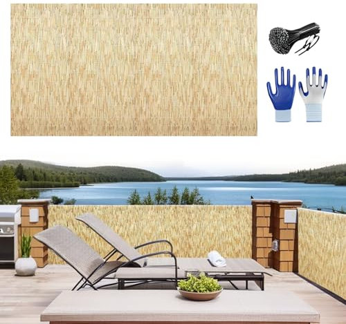 Read Fencing Rolls, Decorative Bamboo Fencing 40cm 50cm 60cm 80cm 90cm 100m 120cm 150cm 160cm 180cm High Bamboo Privacy Screen, for Balcony Patio Garden Backyard Outdoor(White Wire)