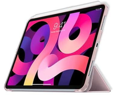 Étui Smart Cover iPad Pro 12.9 Pouces (2018/2020/2021) Rose à Rabat avec Support