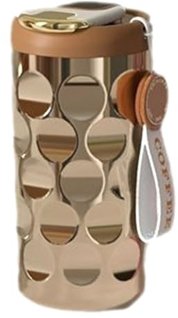 Bosiyrggrl Stainless Steel Mug Ceramic Liner Thickened High Values Water Cup Portable Cup Car Coffee Cup Golden