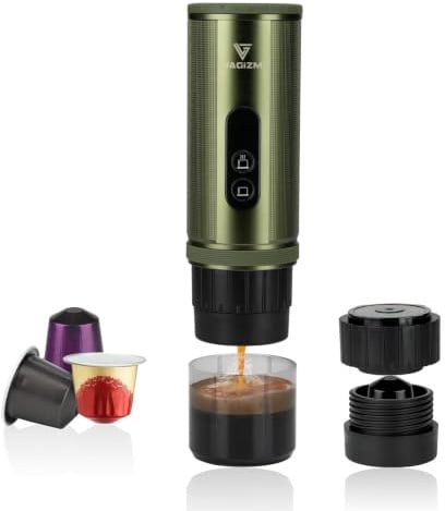 Vagizm Macchina da Caffè Espresso Portatile 12V: Macchina da Caffè da Viaggio con Rufuscaldo Rapido e Grande Batteria 15000mAh - Compatibile con Capsule NS per Campeggio, Viaggi e Guida Auto